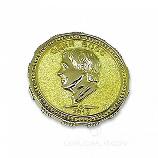  Золотая подарочная медаль с логотипом Номос - банк на заказ фото