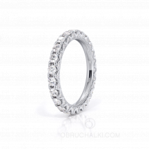 Женское обручальное кольцо-дорожка из белого золота c бриллиантами STONE MOON фото