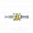 Помолвочное кольцо с желтым бриллиантом огранки MYSTERY CUSHION COLOR DIAMOND на заказ фото 2