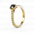 Помолвочное кольцо из желтого золота с черным и белыми бриллиантами TIMELESS COLOR на заказ фото