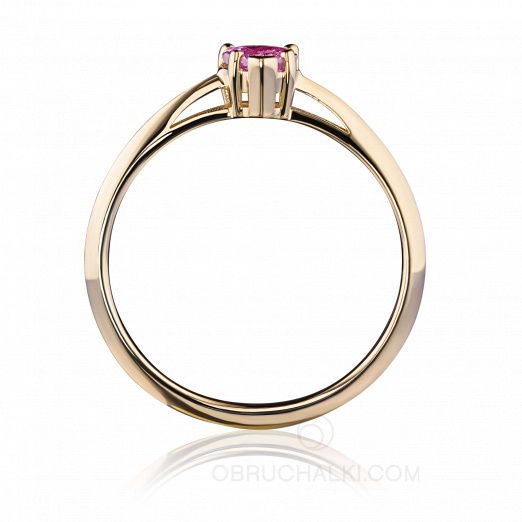 Помолвочное кольцо с розовым сапфиром SAPPHIRE HEART RING на заказ фото 3