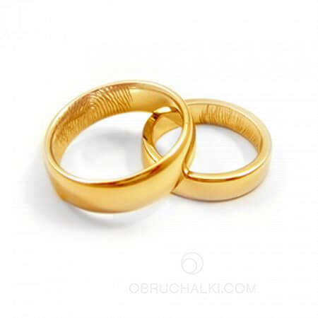 Эксклюзивные обручальные кольца с отпечатком на заказ из белого и желтогозолота, серебра, платины или своего металла