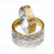 Ажурные обручальные кольца из комбинированного золота Floral Pattern на заказ фото 2