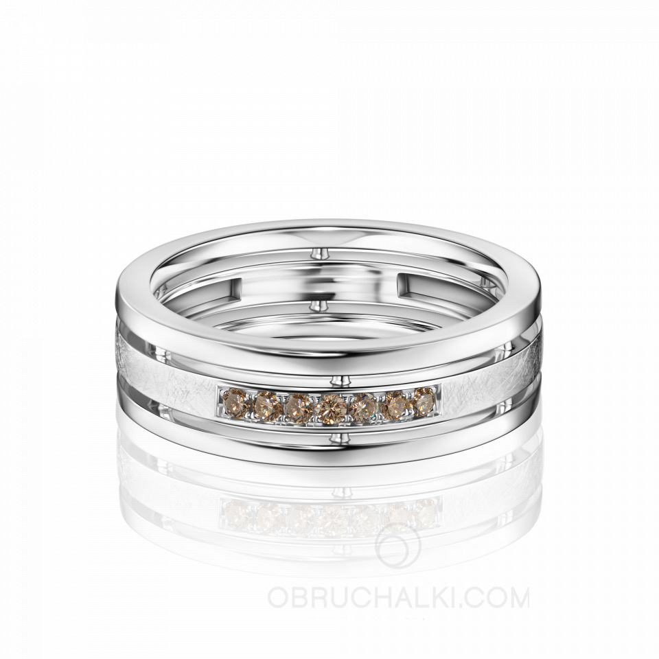 Женское обручальное кольцо из золота с коньячными бриллиантами COMBO ICE COGNAC DIAMONDS