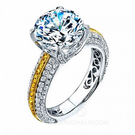 Помолвочное кольцо с большим бриллиантом DIAMOND на заказ фото