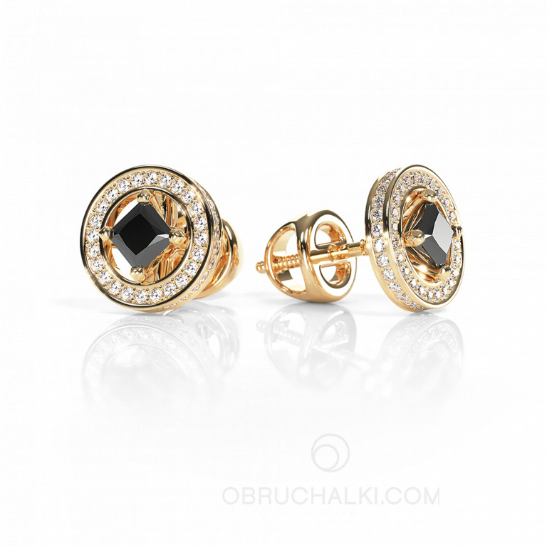 Пусеты-трансформеры из золота с бриллиантами MYSTERY EARRINGS YELLOW
