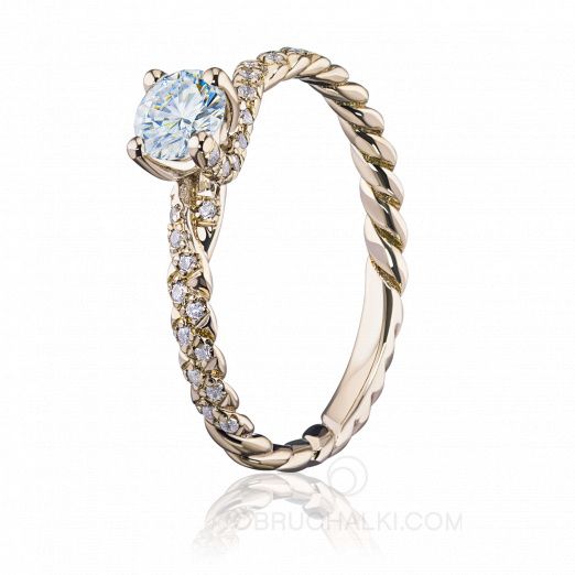 Помолвочное кольцо из золота с бриллиантами TERNURA на заказ фото