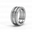 Обручальное кольцо женское с бриллиантами широкое COMBO BONNIE & CLYDE на заказ фото
