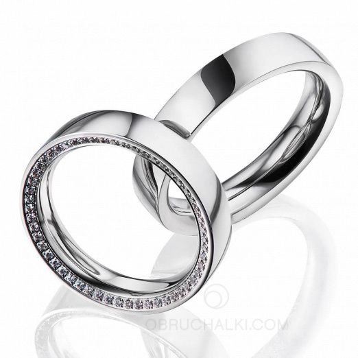 Парные обручальные кольца с бриллиантами CROP DIAMOND CIRCLE II на заказ фото 2