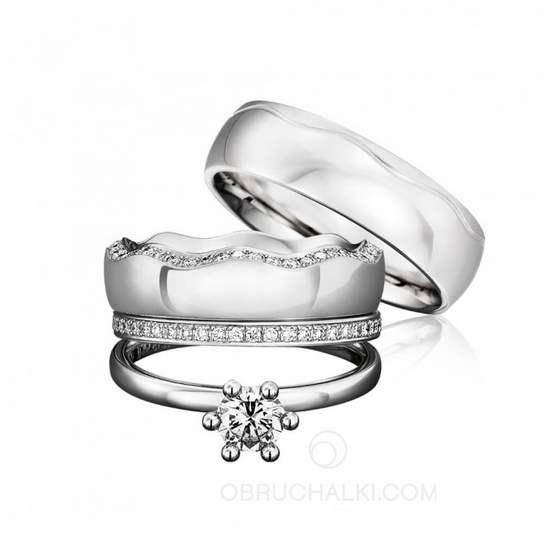 Комплект из обручальных и помолвочного кольца TIMELESS SHINE SET