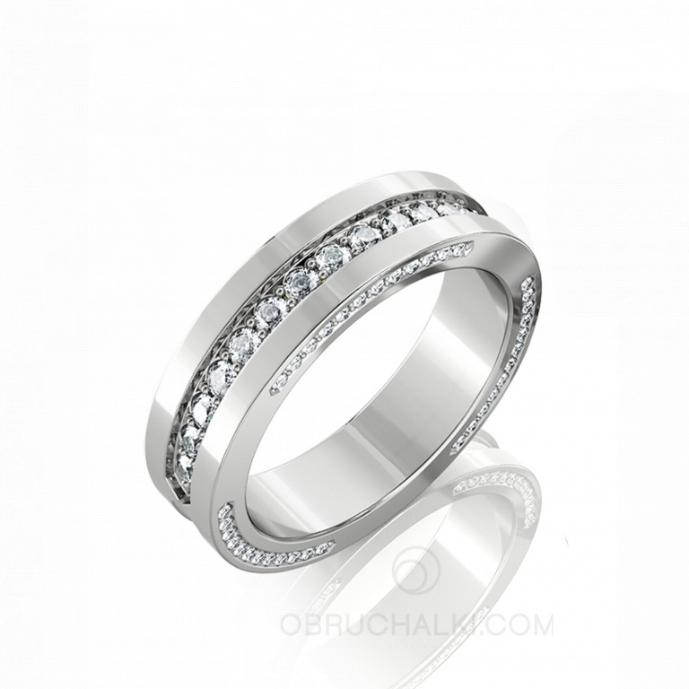 Женское обручальное кольцо с белыми бриллиантами MYSTERY WEDDING RINGS
