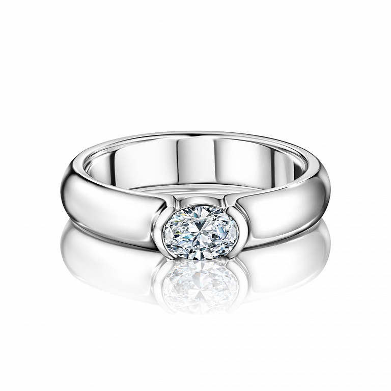 Помолвочное кольцо с овальным бриллиантом ELEGANT BRIDE