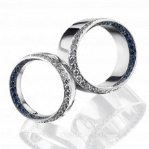 Обручальные кольца с сапфирами и бриллиантами LUNA фото