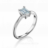 Помолвочное кольцо с бриллиантом изумрудной огранки PROMISE EMERALD