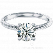 Легкое помолвочное кольцо с одним бриллиантом WEAVE фото