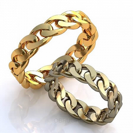 Обручальные кольца в виде браслета с бриллиантами на заказ фото 4