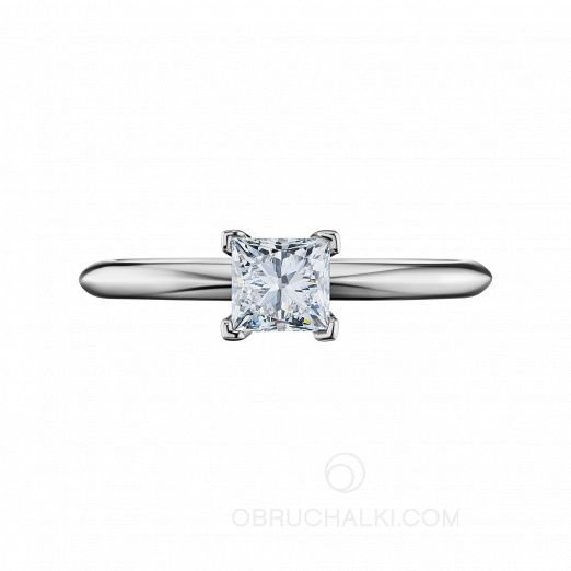 Помолвочное кольцо с квадратным бриллиантом Принцесса LITTLE PRINCESS на заказ фото 2