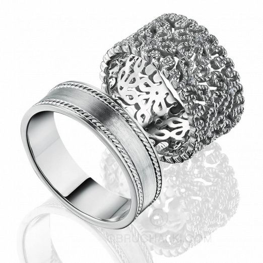 Парные обручальные кольца с бриллиантами VOLOGDA на заказ фото 2
