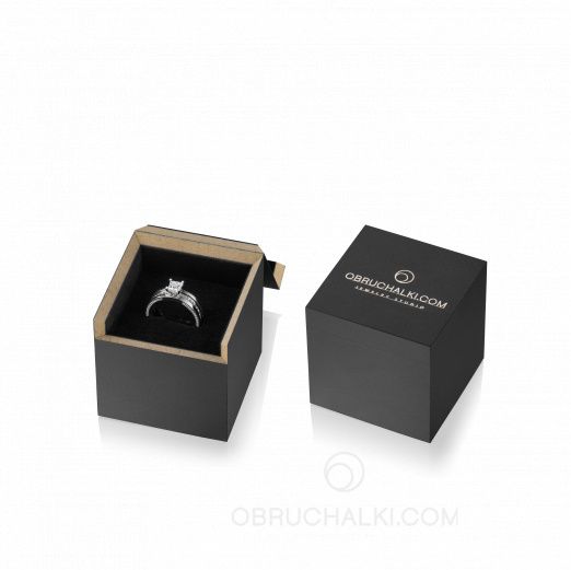 Классическая черная коробочка для помолвочного кольца BLACK WOOD на заказ фото