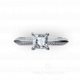 Помолвочное кольцо с бриллиантом Принцесса и россыпью камней CHARMING на заказ фото 2