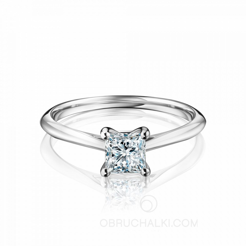 Классическое помолвочное кольцо с квадратным бриллиантом PROMISE PRINCESS