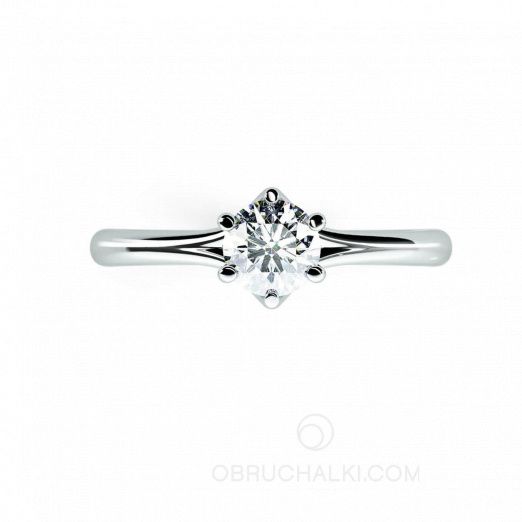 Классическое помолвочное кольцо с бриллиантом ONE LOVE на заказ фото 2