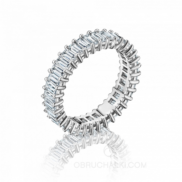Женское обручальное кольцо бесконечности с бриллиантами INFINITY EMERALD PETITE