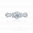 Ажурное кольцо для девушки на помолвку с бриллиантом FLEUR DE LIS на заказ фото 2
