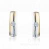Серьги из комбинированного золота с бриллиантами DIAGONAL LINE EARRINGS