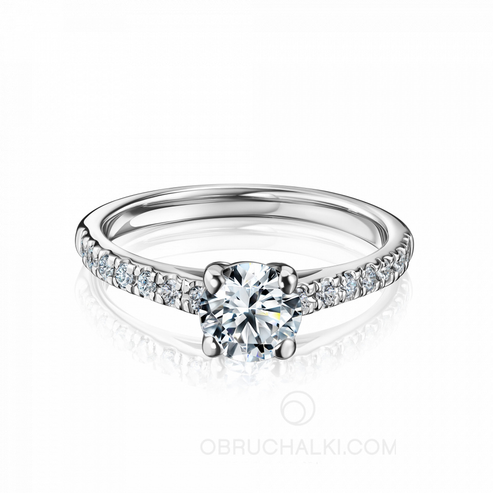 Помолвочное кольцо из белого золота с бриллиантами TIMELESS CLASSIC