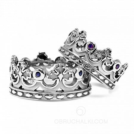 Красивые венчальные кольца Короны  на заказ фото