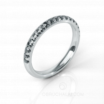 Тонкое женское платиновое кольцо-дорожка с черными бриллиантами BRILLIANT SYMPHONY BLACK DIAMONDS фото
