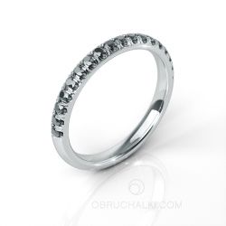 Тонкое женское обручальное кольцо с черными бриллиантами BRILLIANT SYMPHONY BLACK DIAMONDS фото