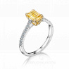 Кольцо на помолвку с желтым бриллиантом огранки эмеральд TIMELESS SUN 