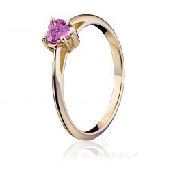 Помолвочное кольцо с розовым сапфиром SAPPHIRE HEART RING фото