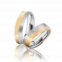Обручальные комбинированные кольца в классическом стиле фото