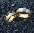 Матовые венчальные комбинированные кольца в виде короны с бриллиантами  на заказ фото 2