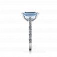 Женское кольцо с голубым топазом и россыпью бриллиантов WHIRLPOOL  на заказ фото 4