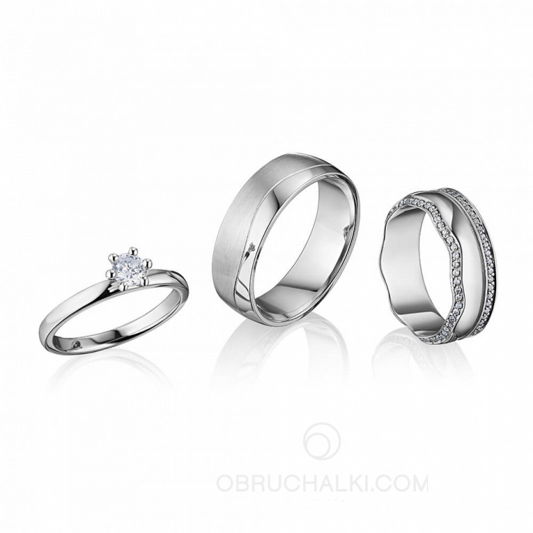 Комплект из обручальных и помолвочного кольца TIMELESS SHINE SET