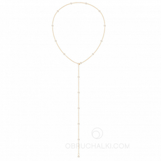 Женское золотое колье длинная цепь на заказ фото 4