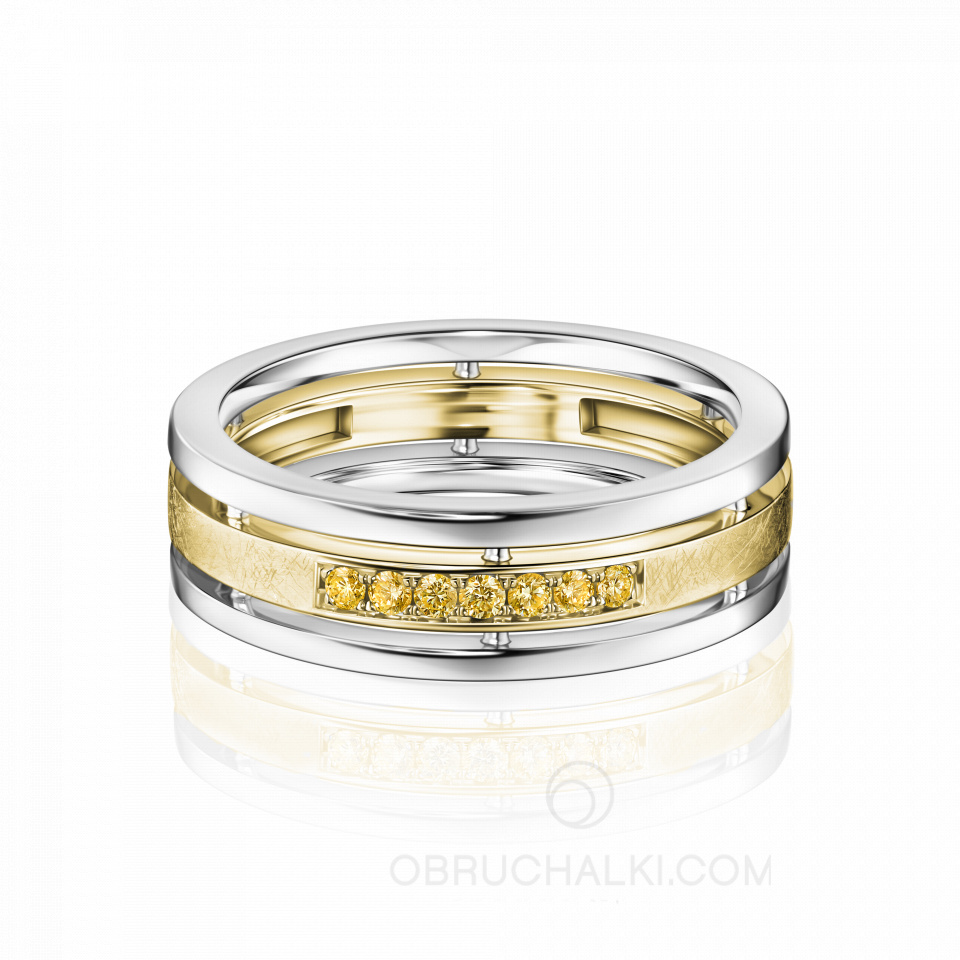 Женское обручальное кольцо из золота с желтыми бриллиантами COMBO ICE YELLOW DIAMONDS