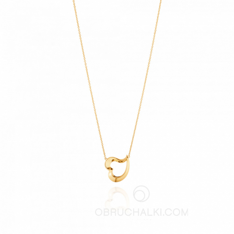 Элегантное колье для девушки из золота с сердцем HEART NECKLACE