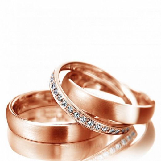 Парные обручальные кольца с бриллиантами Кольцо в кольце на заказ фото 2