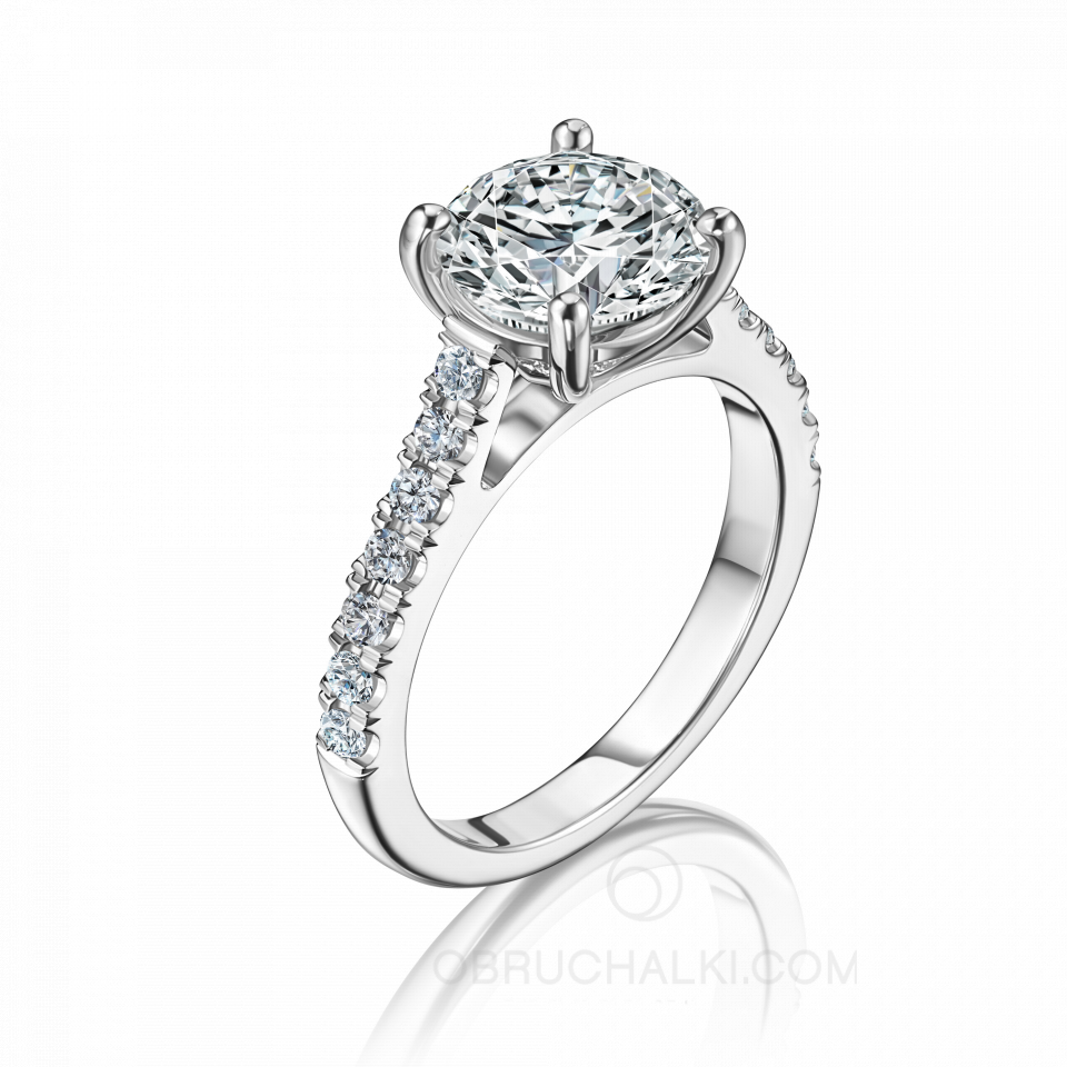 Золотое помолвочное кольцо с крупным круглым бриллиантом TIMELESS BRILLIANCE