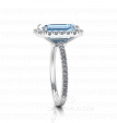 Женское кольцо с крупным голубым топазом и бриллиантами WHIRLPOOL LIGHT  на заказ фото 5