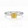 Помолвочное кольцо из белого золота с желтым бриллиантом огранки кушон PROMISE CUSHION SUN CLAW