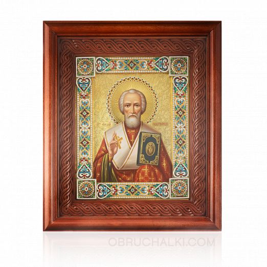 Икона Святого Николая Чудотворца ручная работа на заказ на заказ фото