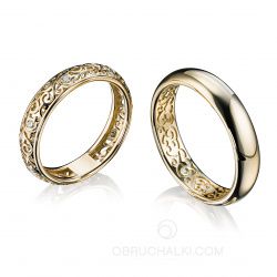 Ажурные обручальные кольца на заказ - заказать ажурное свадебное кольцо в Москве
