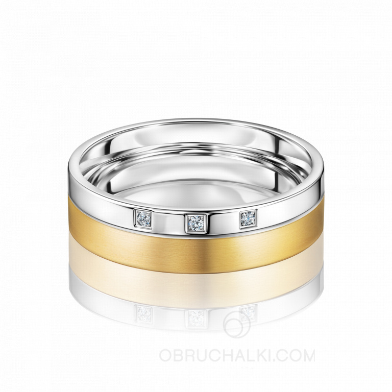 Комбинированные обручальные кольца с бриллиантами ETERNAL UNION