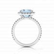 Женское кольцо с крупным голубым топазом и бриллиантами WHIRLPOOL LIGHT  на заказ фото 6